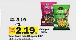 Meijer Taylor farms salad chopped kits offer