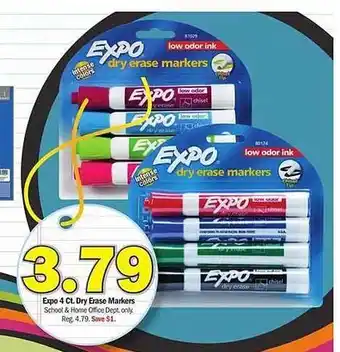 Meijer Expo 4ct. dry erase markers offer