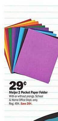 Meijer Meijer 2 pocket paper folder offer
