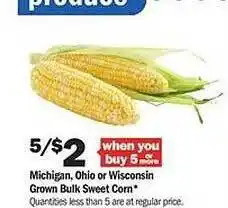 Meijer Michigan ohio or visconsin grown bulk sweet corn offer