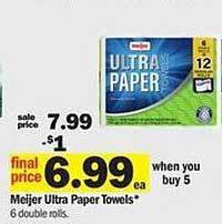 Meijer Meijer ultra paper towels offer