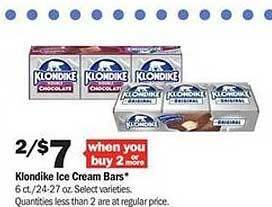 Meijer Klondike ice cream bars offer
