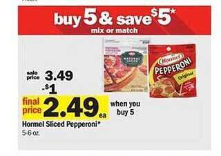 Meijer Hormel sliced pepperoni offer