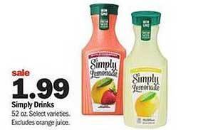 Meijer Simply drinks offer