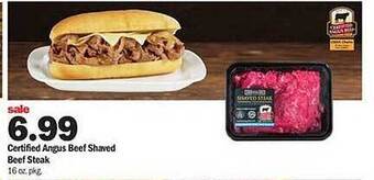 Meijer Certified angus beef shaved beef steak offer