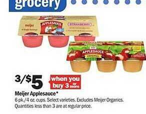 Meijer Meijer applesauce offer
