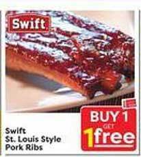 Weis Markets Swift st. louis style pork ribs offer