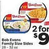 Weis Markets Bob evans family size sides offer
