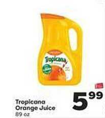 Weis Markets Tropicana orange juice offer