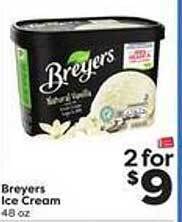 Weis Markets Breyers ice cream offer