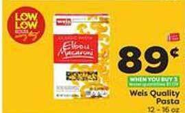 Weis Markets Weis quality pasta offer