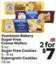 Weis Markets Voortman bakery sugar free creme wafers, sugar free cookies, supergrain cookies offer