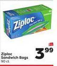 Weis Markets Ziploc sandwich bags offer