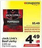 Weis Markets Jack link's beef jerky offer