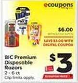 Weis Markets Bic premium disposable razors offer