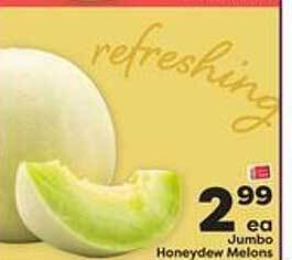 Weis Markets Jumbo honeydew melons offer