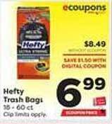 Weis Markets Hefty trash bags offer