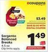 Weis Markets Sargento balanced breaks offer