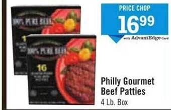 Philly gourmet beef patties