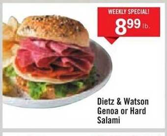 Price Chopper Dietz & watson genoa or hard salami offer