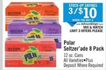 Price Chopper Polar seltzer'ade 8 pack offer