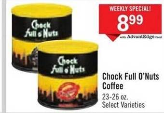 Price Chopper Chock full o'nuts coffee offer
