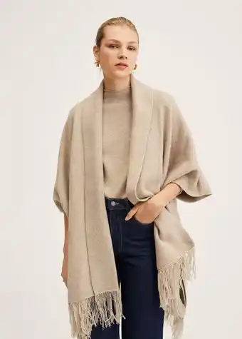 Mango Fringe knit cape offer