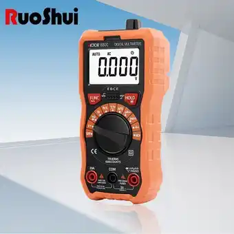 AliExpress Ruoshui brand r880 mini digital multimeter auto-range voltmeter ammeter ohmmeter volt ac dc tester true rms offer