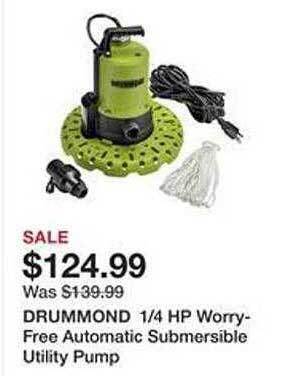 Tractor Supply Company Drummond 1-4 hp worry-free automatic submersible utility pump offer