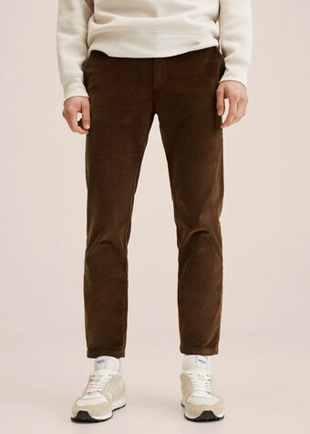 Mango Tapered cropped corduroy pants offer