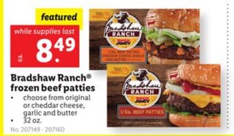 Lidl Bradshaw ranch® frozen beef patties offer