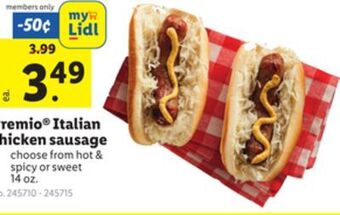 Lidl Premio® italian chicken sausage offer