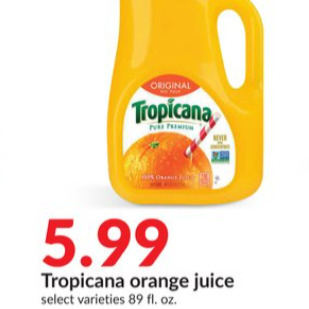 Hy-Vee Tropicana orange juice offer