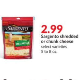 Hy-Vee Sargento shredded cheese offer
