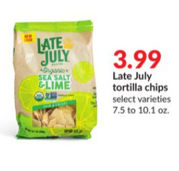 Hy-Vee Late july tortilla chips offer