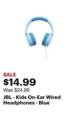 Best Buy Jbl - kids on-ear wired headphones - blue offer