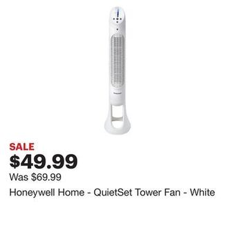 Best Buy Honeywell home - quietset tower fan - white offer