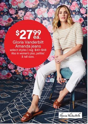 JC Penney Gloria vanderbilt amanda jeans offer