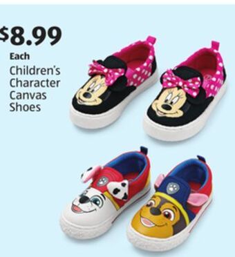 Aldi Children's character canvas shoes offer