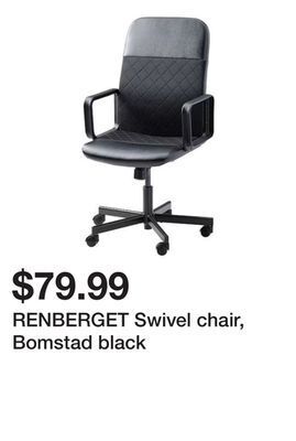 Ikea Renberget swivel chair, bomstad black offer