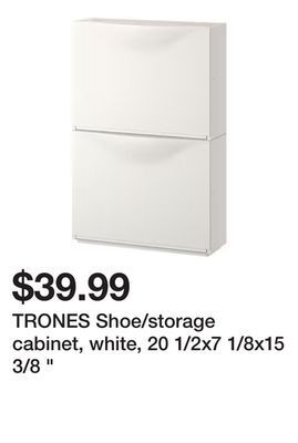 Ikea Trones shoe/storage cabinet, white, 20 1/2x7 1/8x15 3/8 " offer