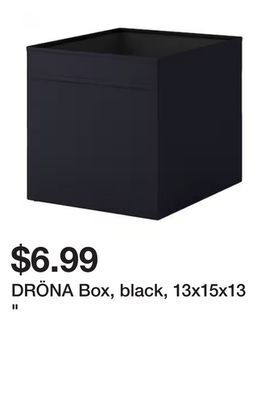 Ikea Dröna box, black, 13x15x13 " offer