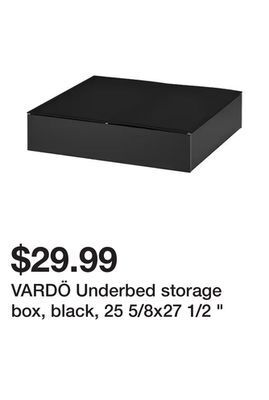 Ikea Vardö underbed storage box, black, 25 5/8x27 1/2 " offer