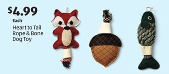 Aldi Heart to tail rope & bone dog toy offer