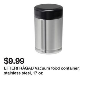 Ikea Efterfrågad vacuum food container, stainless steel, 17 oz offer