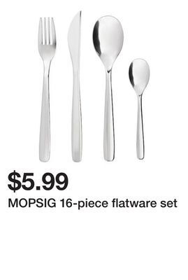 Ikea Mopsig 16-piece flatware set offer