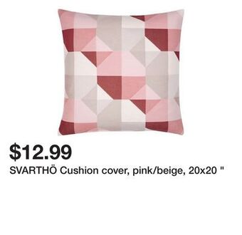 Ikea Svarthö cushion cover, pink/beige, 20x20 " offer