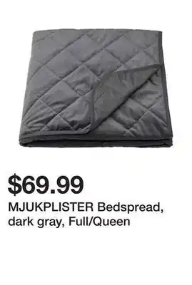 Ikea Mjukplister bedspread, dark gray, full/queen offer