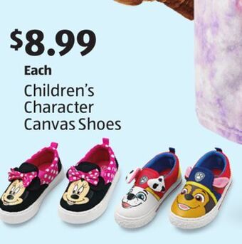 Aldi Children's character canvas shoes offer