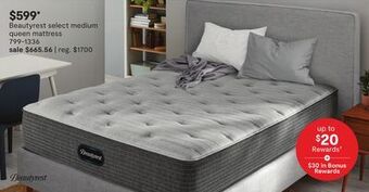 JC Penney Beautyrest select medium queen mattress offer